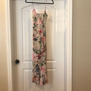 Floral dress with middle split.